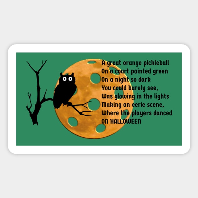 A Halloween Pickleball Poem Sticker by numpdog